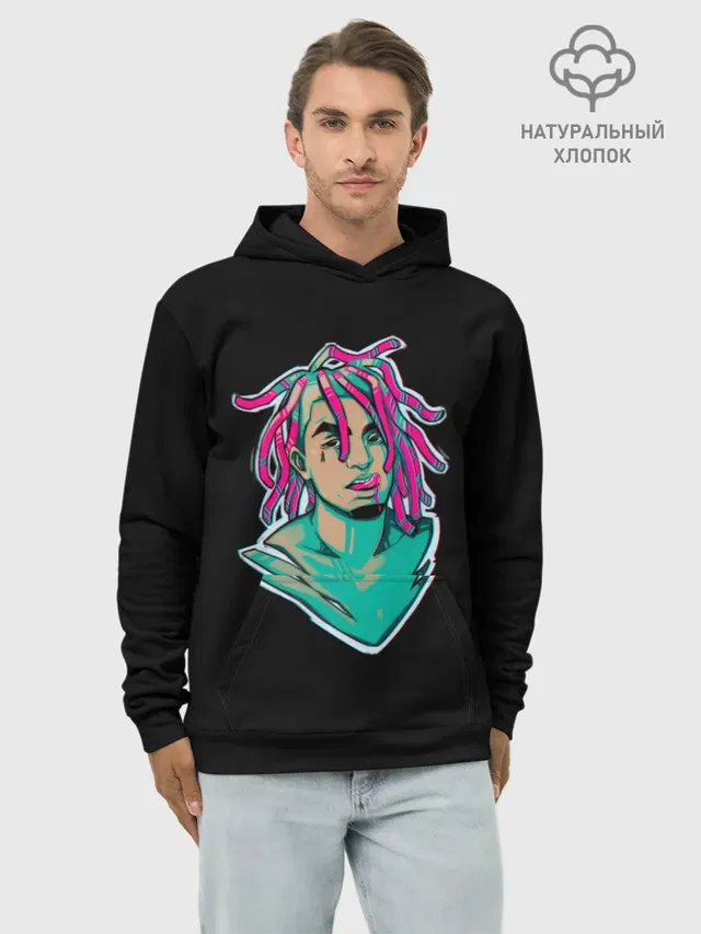 Худи мужской базовый хлопок с принтом «Lil Pump»