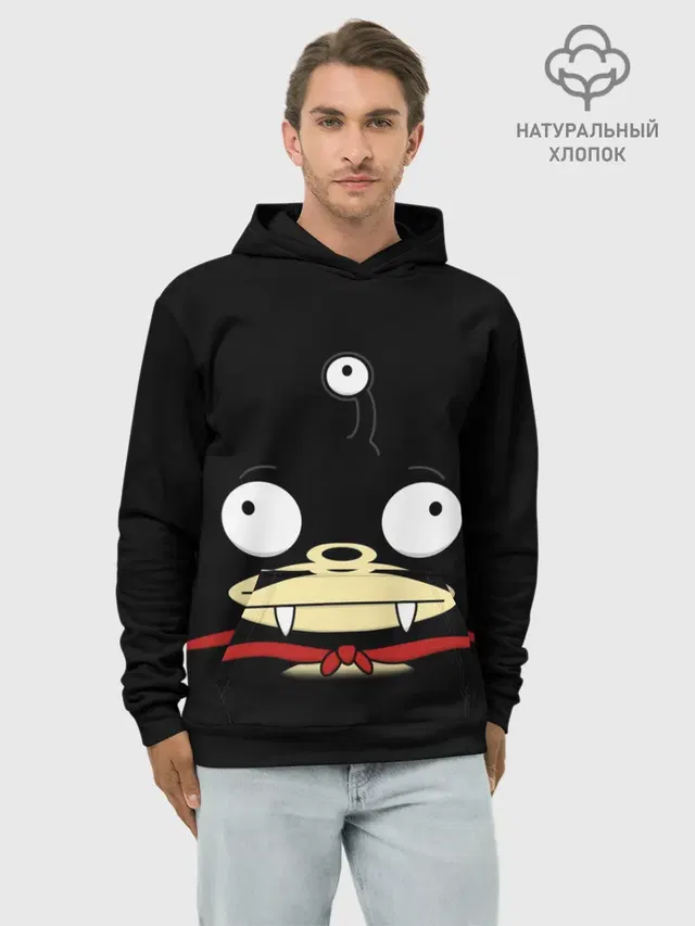 Худи мужской базовый хлопок с принтом «Futurama — Футурама - зверек»