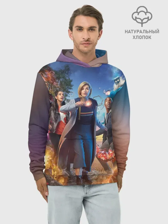Худи мужской базовый хлопок с принтом «Thirteenth Doctor»