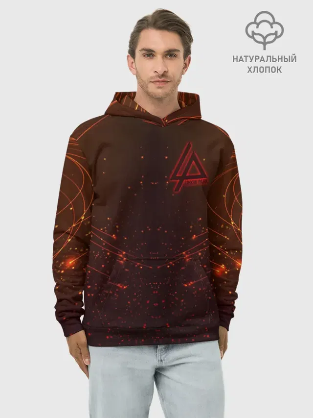 Худи мужской базовый хлопок с принтом «Linkin Park Light»
