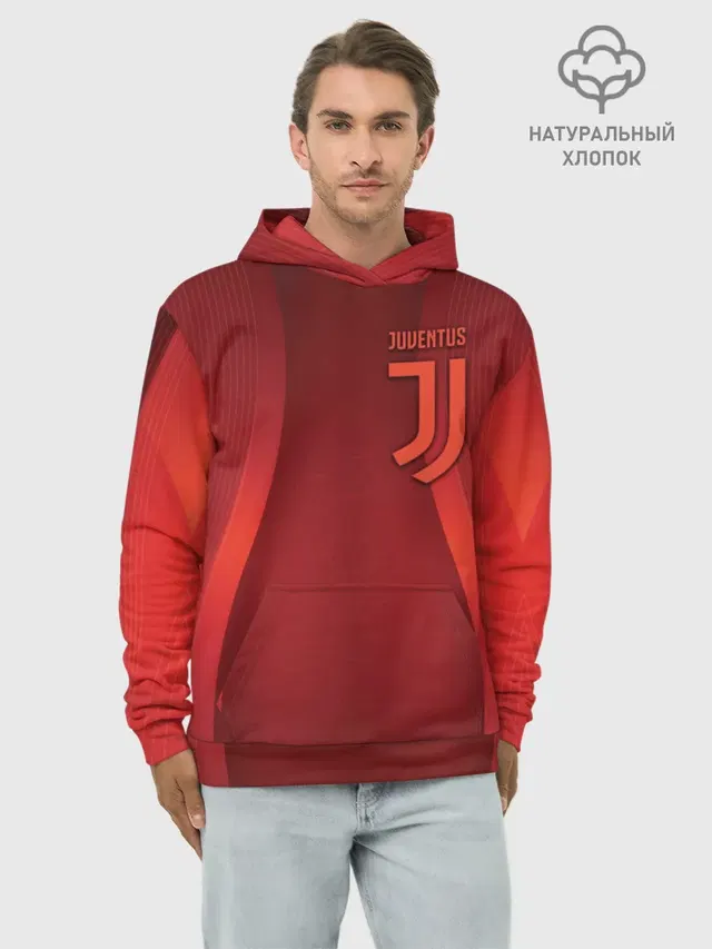 Худи мужской базовый хлопок с принтом «Ювентус — Juventus new uniform»