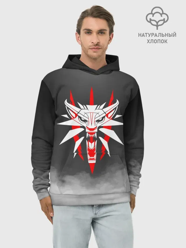 Худи мужской базовый хлопок с принтом «The Witcher — THE WITCHER 3»