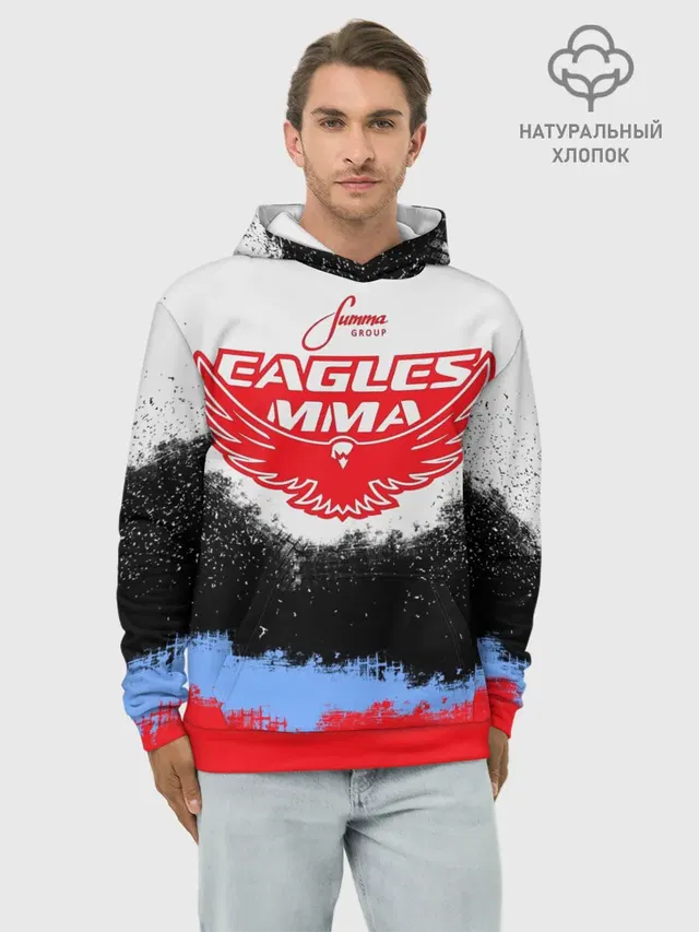Худи мужской базовый хлопок с принтом «MMA — Eagles MMA»
