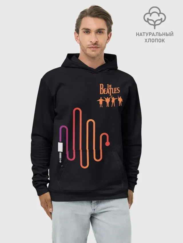 Худи мужской базовый хлопок с принтом «The Beatles»