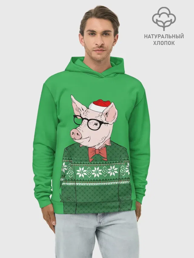 New Year Hipster Pig