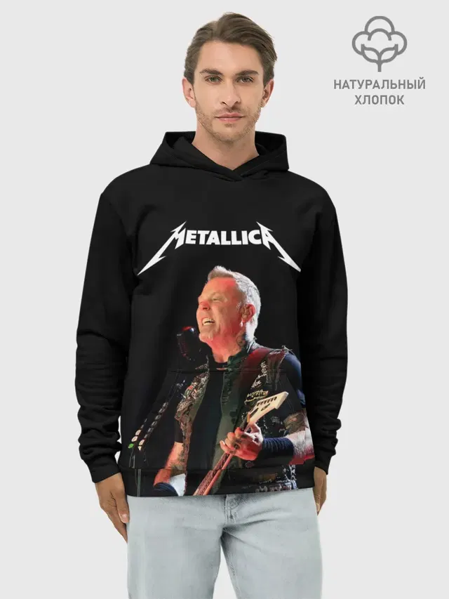 Худи мужской базовый хлопок с принтом «Metallica»