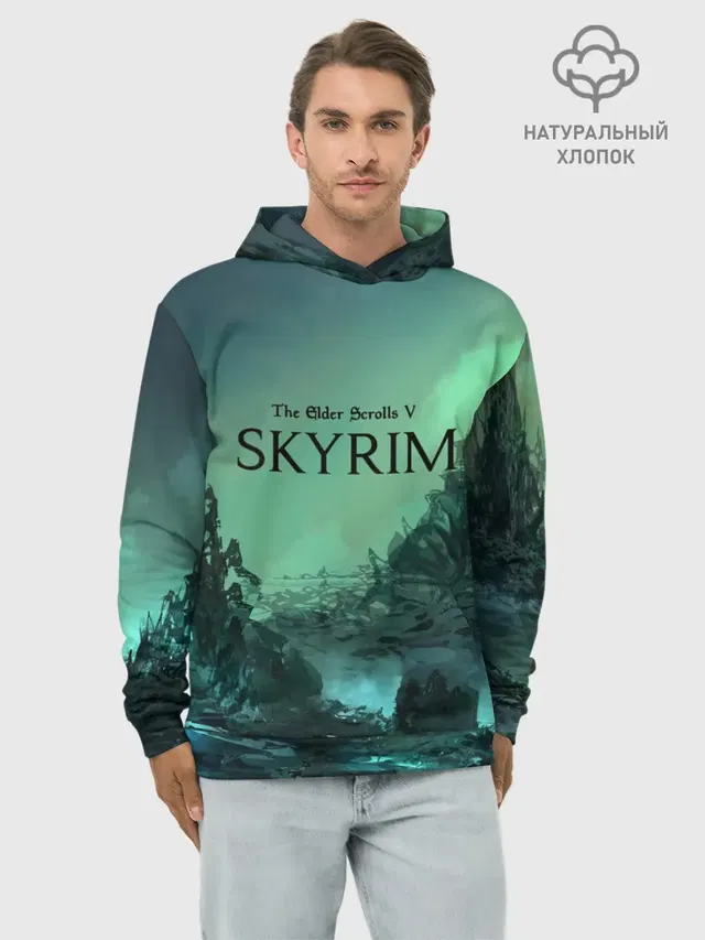 Худи мужской базовый хлопок с принтом «The Elder Scrolls — SKYRIM»