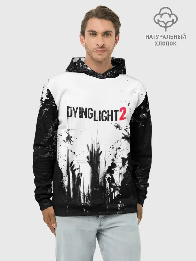 Худи мужской базовый хлопок с принтом «Dying Light — Dying Light 2»