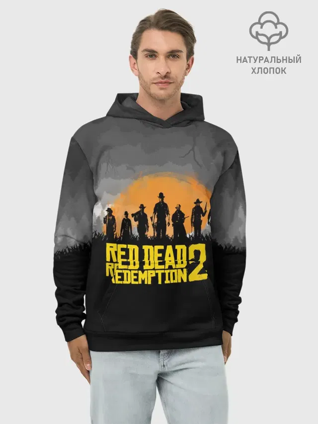 Худи мужской базовый хлопок с принтом «Cowboy — RED DEAD REDEMPTION 2»