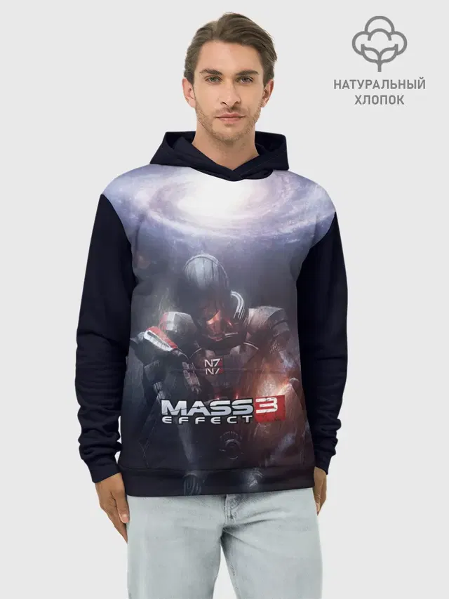 Худи мужской базовый хлопок с принтом «Mass Effect 3»