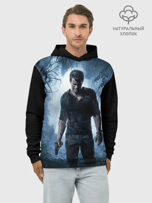Худи мужской базовый хлопок с принтом «Uncharted — Uncharted 4»