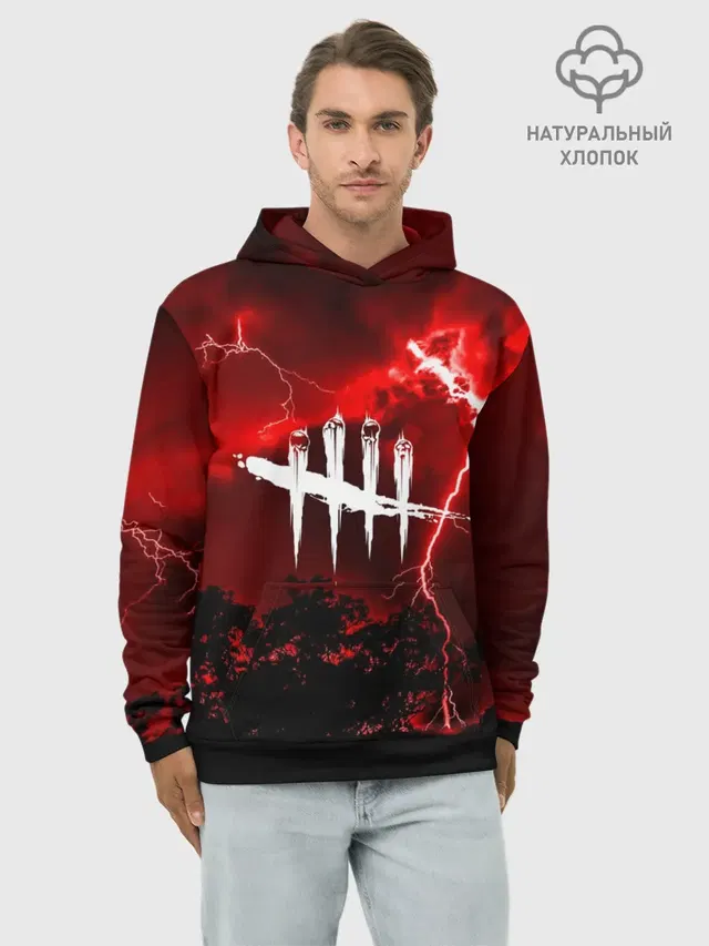 Худи мужской базовый хлопок с принтом «Lightning»