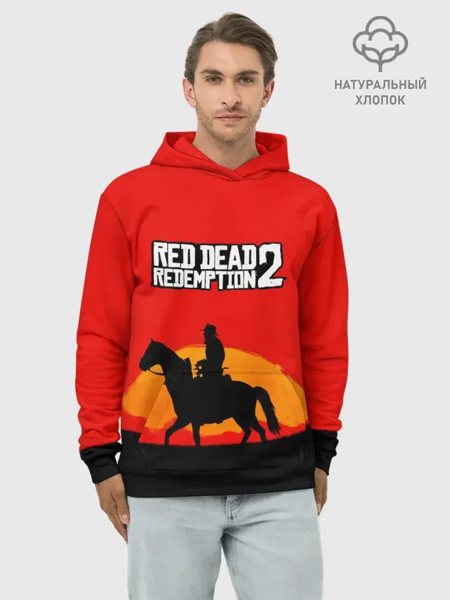 Худи мужской базовый хлопок с принтом «Cowboy — Red Dead Redemption 2»