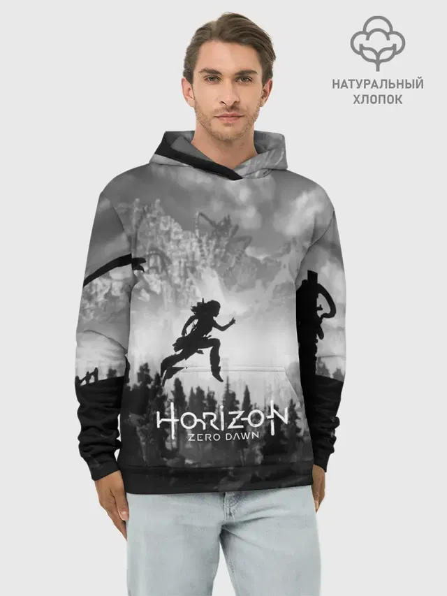 Худи мужской базовый хлопок с принтом «Horizon Zero Dawn»