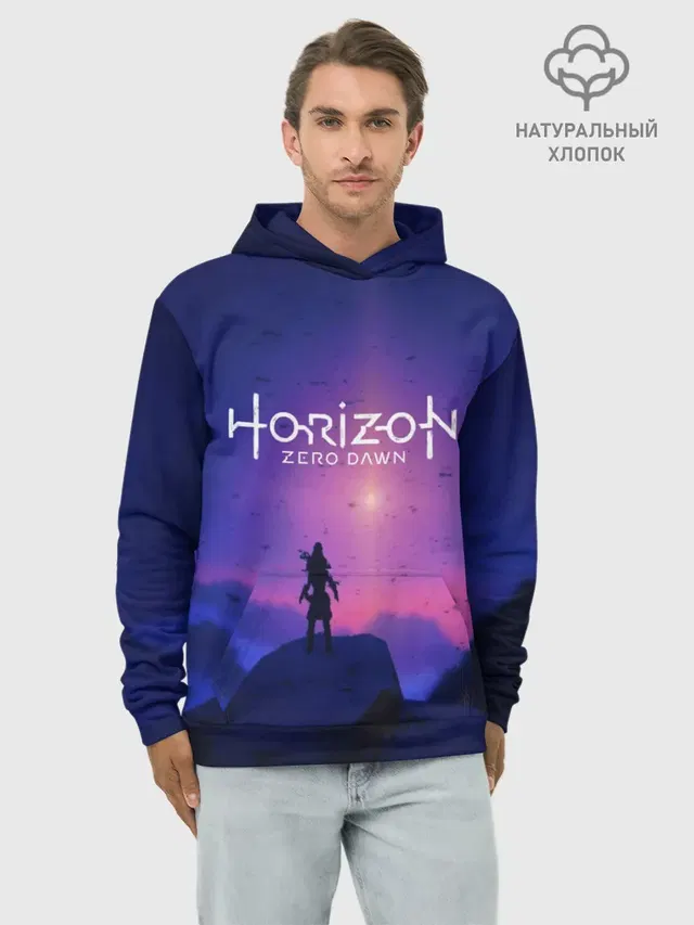 Худи мужской базовый хлопок с принтом «Horizon Zero Dawn»