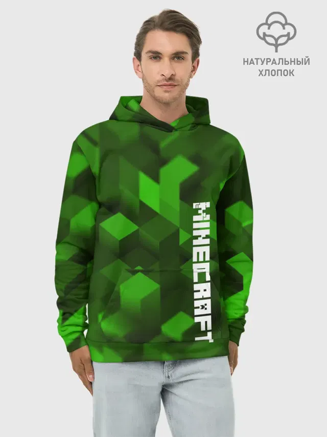 Худи мужской базовый хлопок с принтом «Майнкрафт — MINECRAFT 2019»