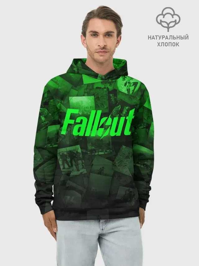 Худи мужской базовый хлопок с принтом «Vault Boy»