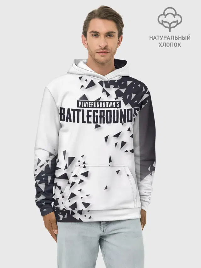 Худи мужской базовый хлопок с принтом «ПАБГ — PUBG Jacket Black»