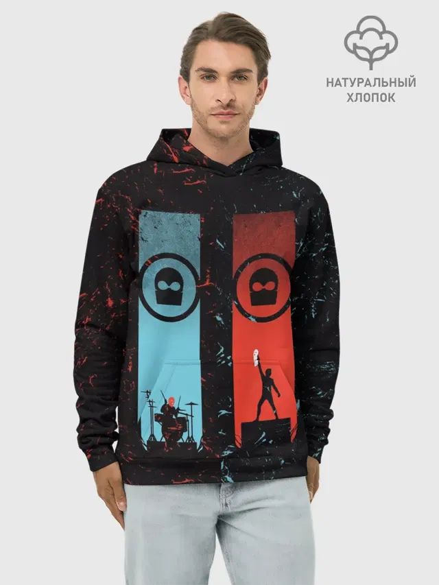 Худи мужской базовый хлопок с принтом «ski mask»