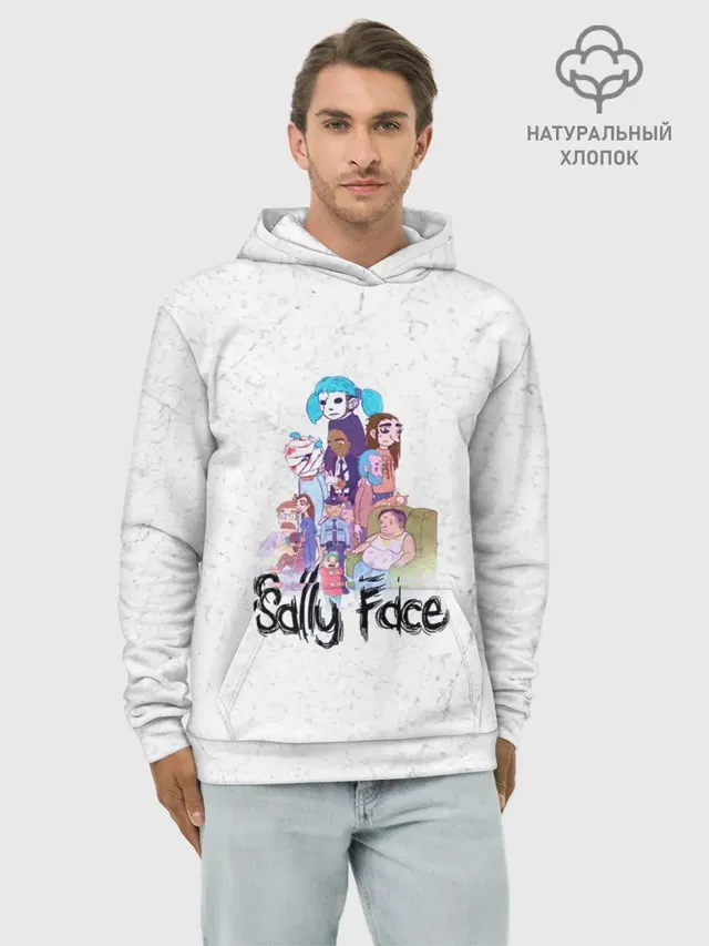 Худи мужской базовый хлопок с принтом «Sally Face»