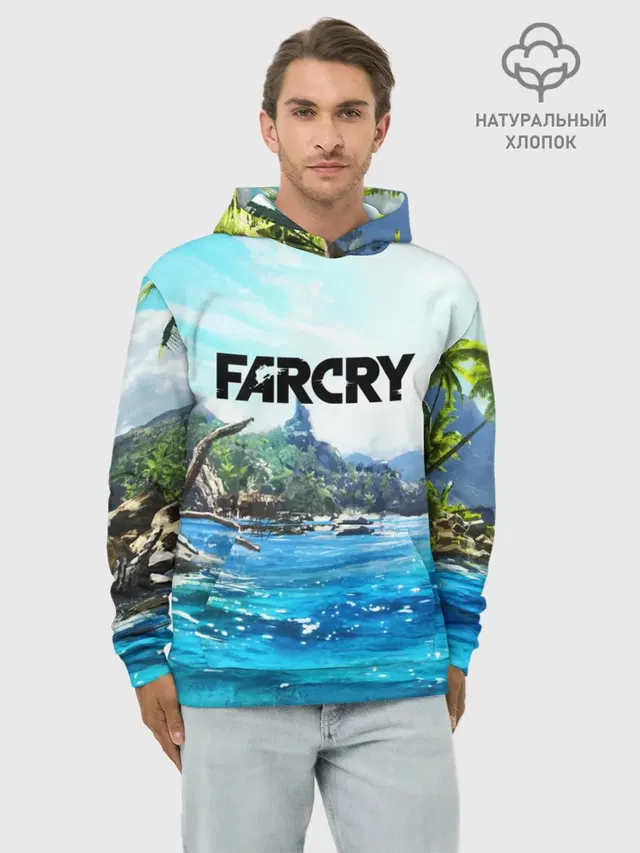 Худи мужской базовый хлопок с принтом «Far Cry»