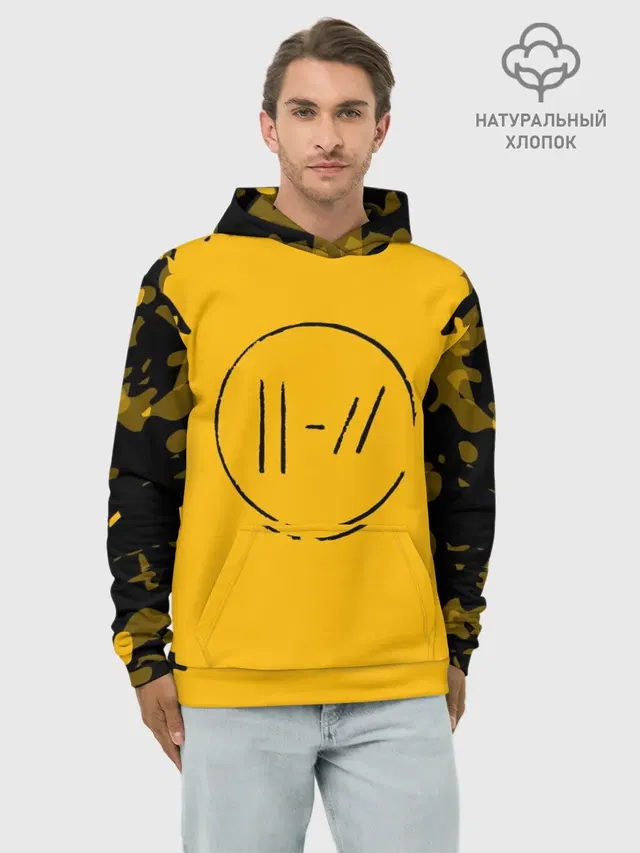 Худи мужской базовый хлопок с принтом «Logo»