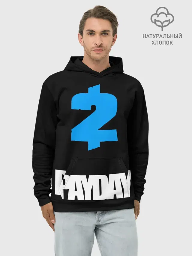 Худи мужской базовый хлопок с принтом «Payday»