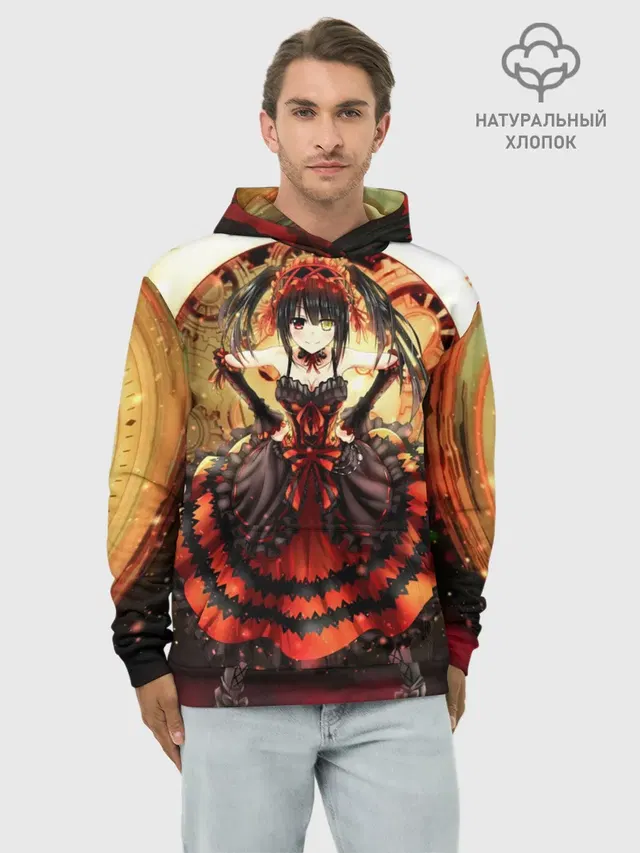 Худи мужской базовый хлопок с принтом «Date A Live - Kurumi Tokisaki»