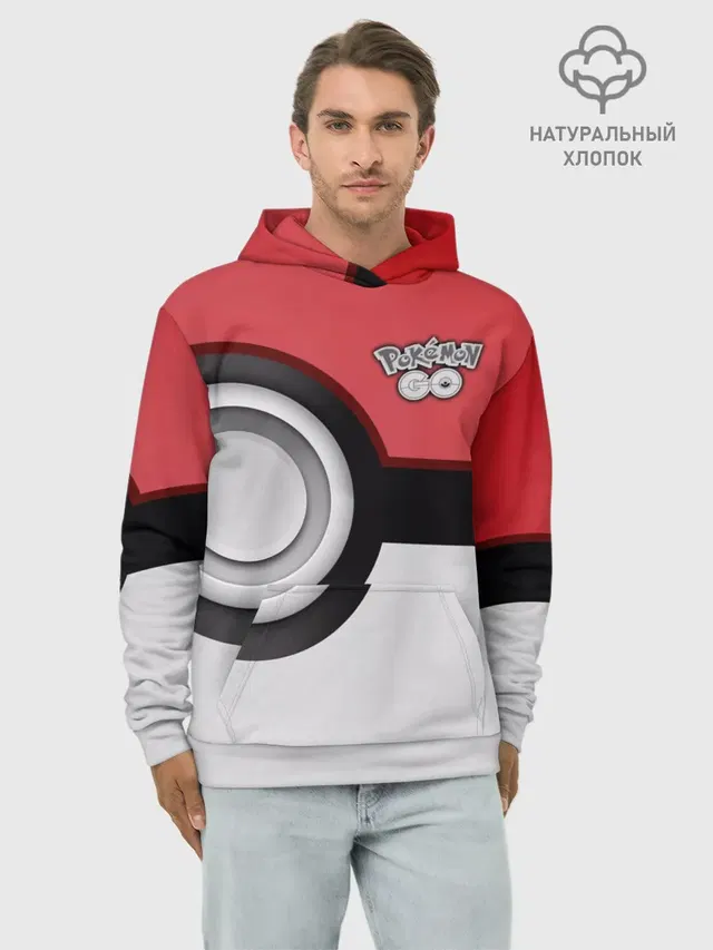 Худи мужской базовый хлопок с принтом «Pokémon GO»