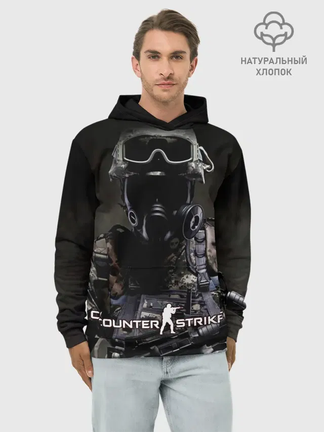Худи мужской базовый хлопок с принтом «Counter-Strike»