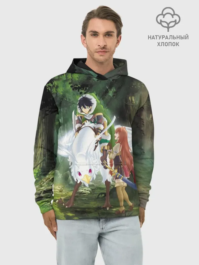 Худи мужской базовый хлопок с принтом «The Rising of the Shield Hero»