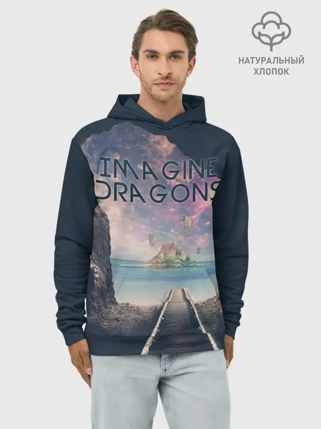 Худи мужской базовый хлопок с принтом «Imagine Dragons»
