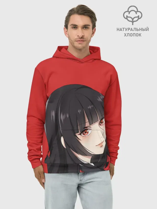 Худи мужской базовый хлопок с принтом «Kakegurui Red»