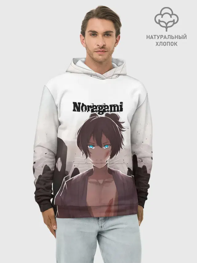 Худи мужской базовый хлопок с принтом «NORAGAMI Yato»