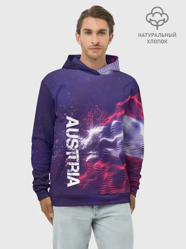 Худи мужской базовый хлопок с принтом «Urban Style — Austria»