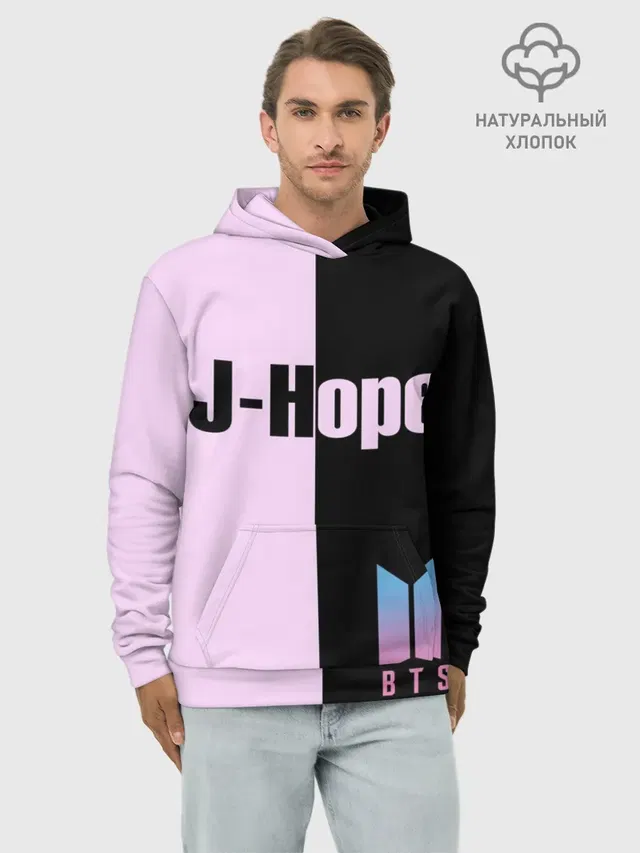 Худи мужской базовый хлопок с принтом «BTS — BTS J-hope»