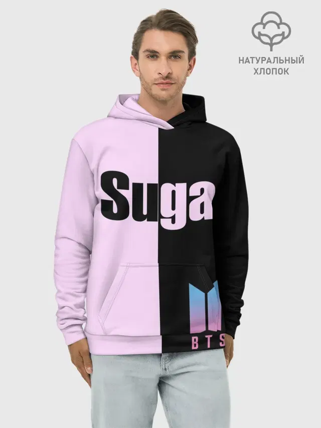 Худи мужской базовый хлопок с принтом «BTS — BTS Suga»