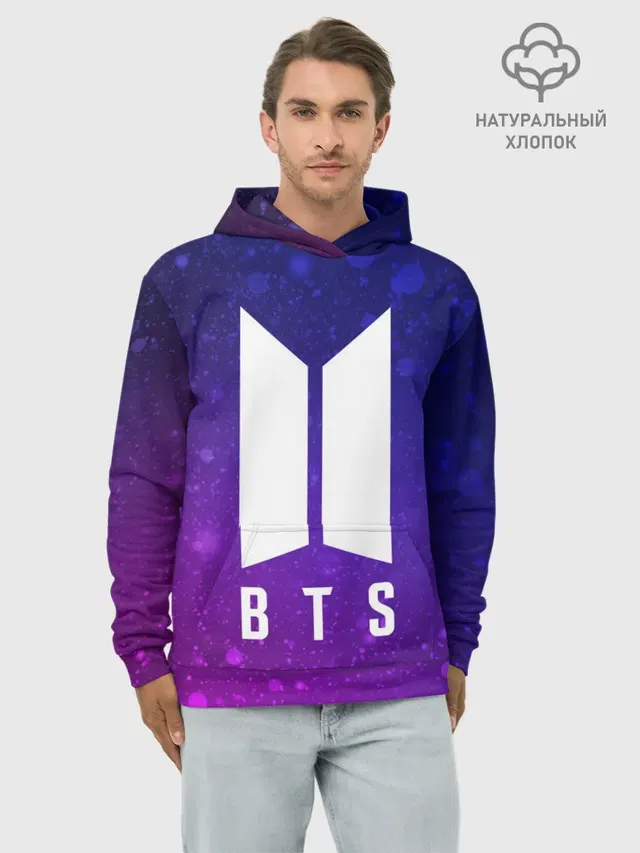 Худи мужской базовый хлопок с принтом «BTS — BTS YOURSELF»