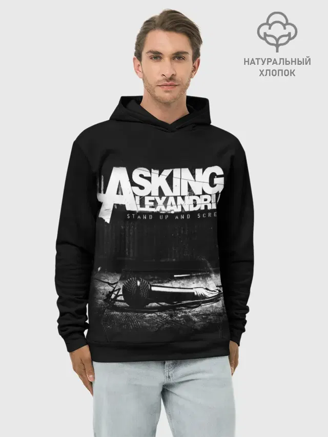 Худи мужской базовый хлопок с принтом «Asking Alexandria»