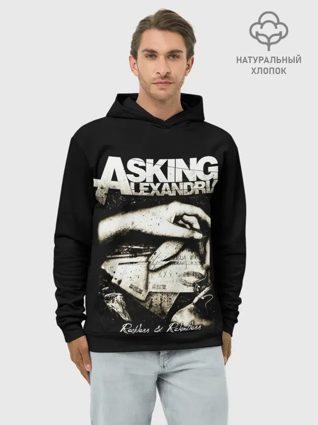 Худи мужской базовый хлопок с принтом «Asking Alexandria»