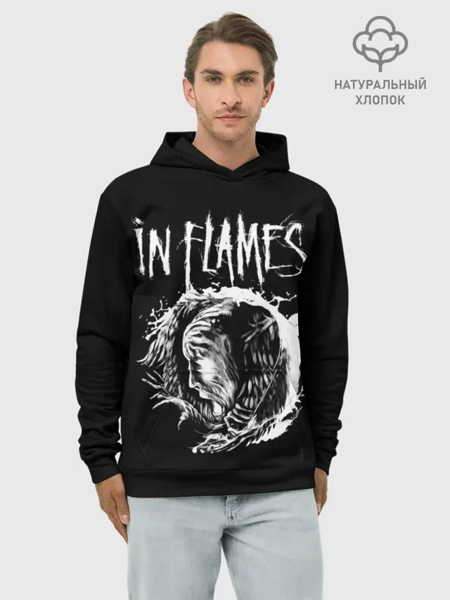 Худи мужской базовый хлопок с принтом «In Flames»