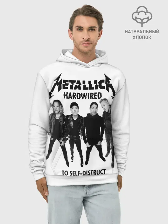 Худи мужской базовый хлопок с принтом «Metallica»