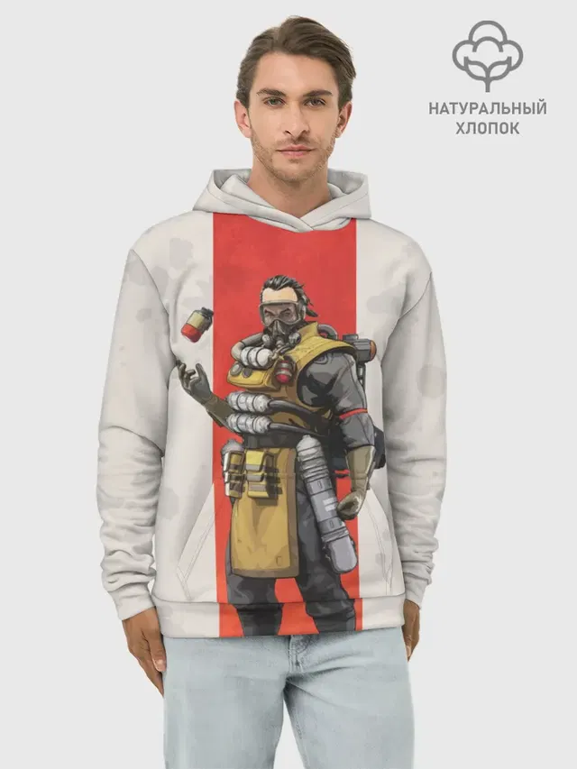 Худи мужской базовый хлопок с принтом «APEX LEGENDS - Caustic»