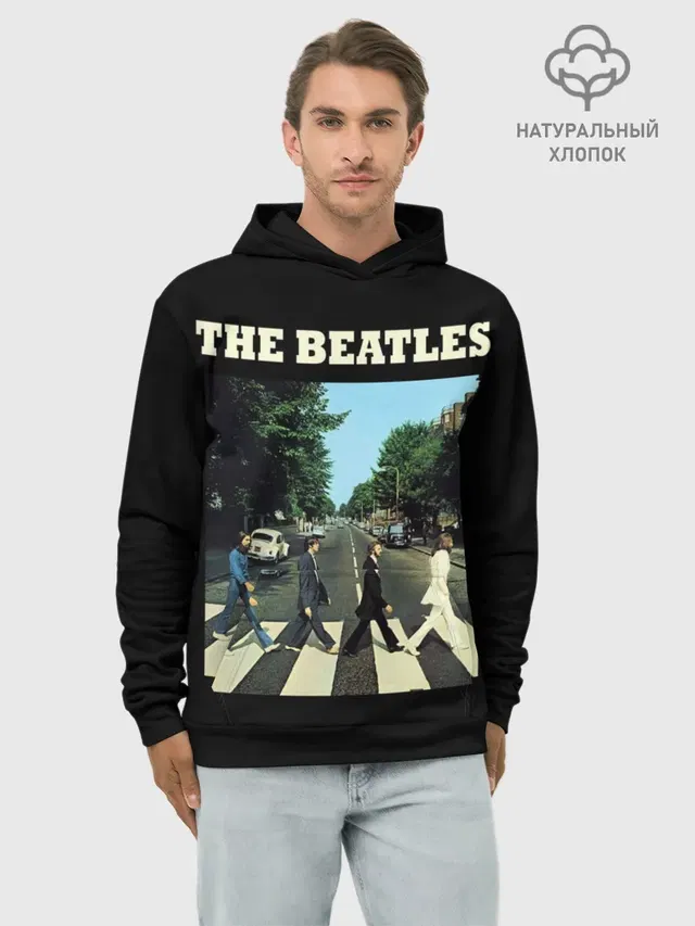 Худи мужской базовый хлопок с принтом «The Beatles»