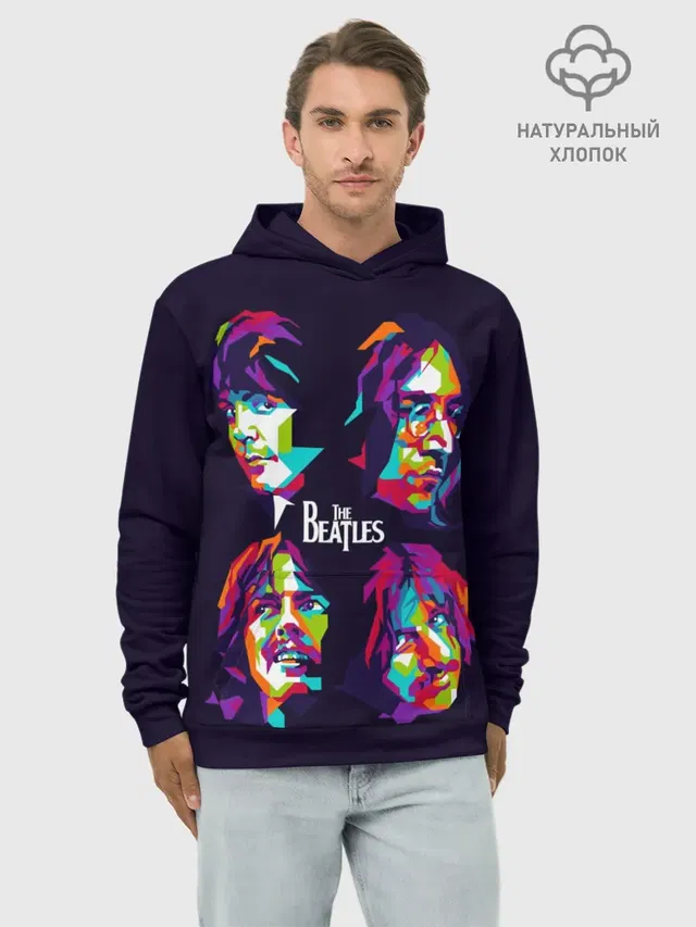 Худи мужской базовый хлопок с принтом «The Beatles»