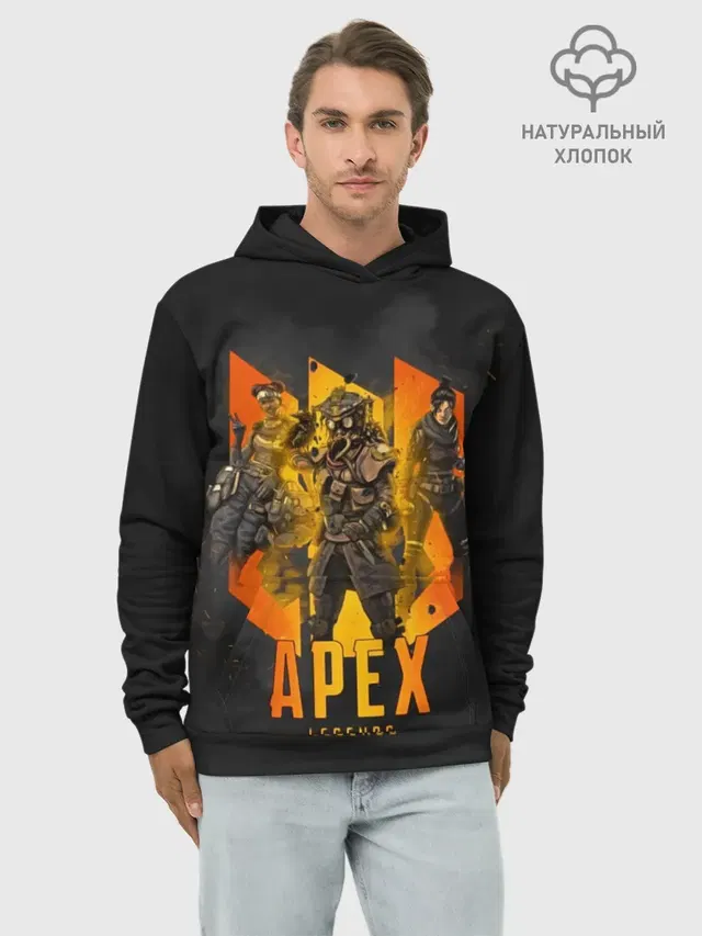 Худи мужской базовый хлопок с принтом «Королевская битва — Apex legends»