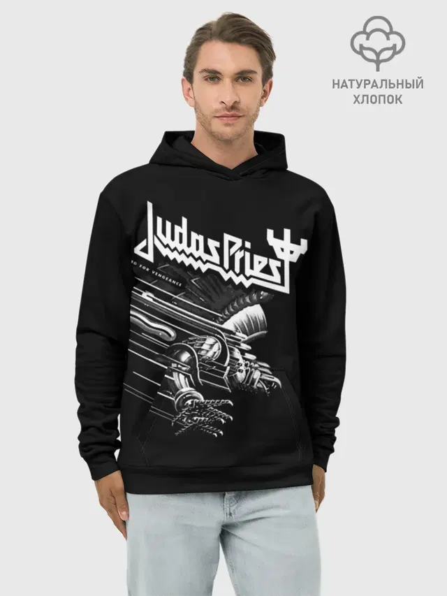 Худи мужской базовый хлопок с принтом «Judas Priest»