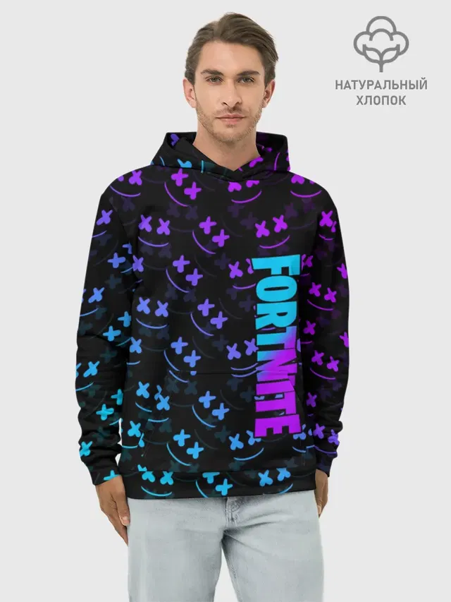 Худи мужской базовый хлопок с принтом «Marshmello»