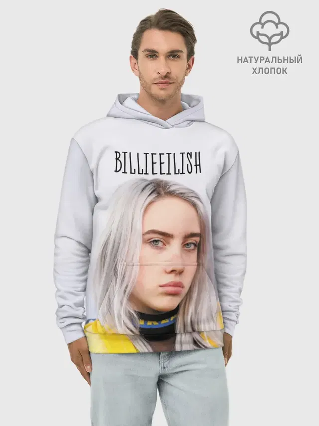 Худи мужской базовый хлопок с принтом «Billie Eilish»