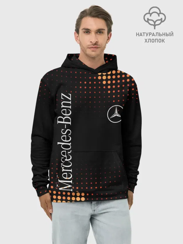 Худи мужской базовый хлопок с принтом «Mercedes-Benz — Mercedes»